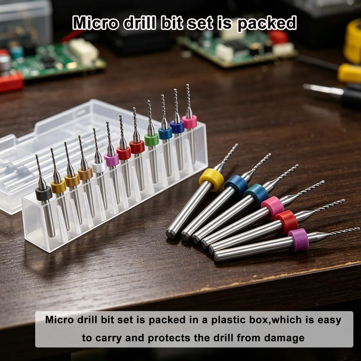 Set di 30 micro punte da trapano per Dremel, flauto a spirale da 0,1 mm-3 mm, in acciaio al carburo di tungsteno, mini punte da trapano per circuiti stampati, rettifica di pietra, incisione