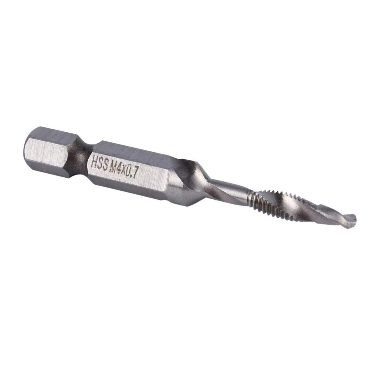 Punta Trapano M4 HSS, Punte Trapano con Codolo Esagonale 1/4 "HSS, Punte Trapano con Filettatura A Punta Utensili Manuali per Foratura del Legno, Metallo Morbido, Alluminio, Ferro