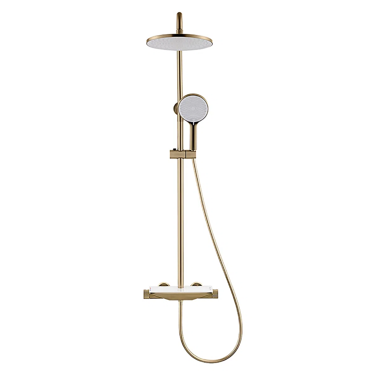 Doccia Set Rubinetto Doccia termostatico Set Combinato Doccia da 10 Pollici Set Combinato Miscelatore a Pioggia a Parete con beccuccio Vasca a Cascata, soffione Doccia a Pioggia Rotondo, Doccia a