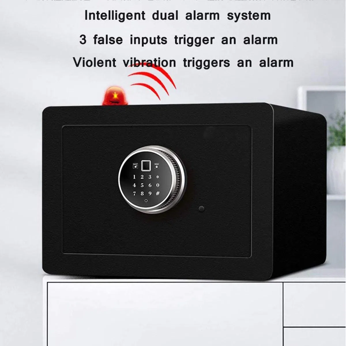 Grande cassaforte digitale – Tastiera elettronica con impronte digitali e touch screen, resistente al fuoco, cassaforte da parete con blocco di emergenza e tasti numerici, soluzione di sicurezza