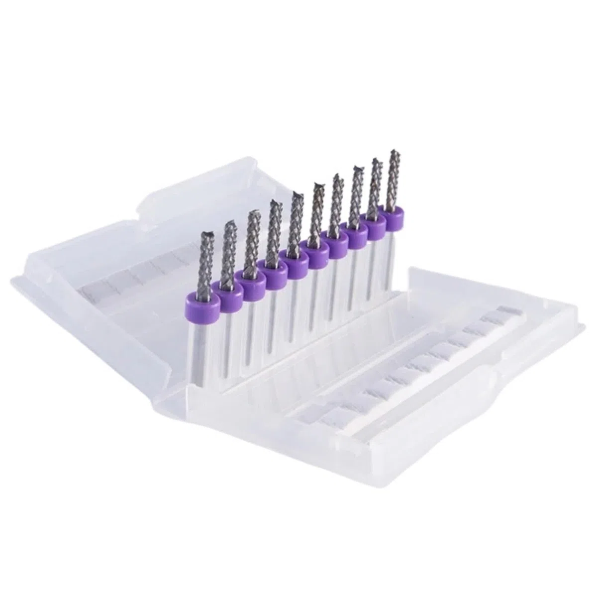 Fresa a coda di pesce 10pc 0,4mm-3,175mm per mais, 10 pezzi, 38mm, tungsteno, 1 unità