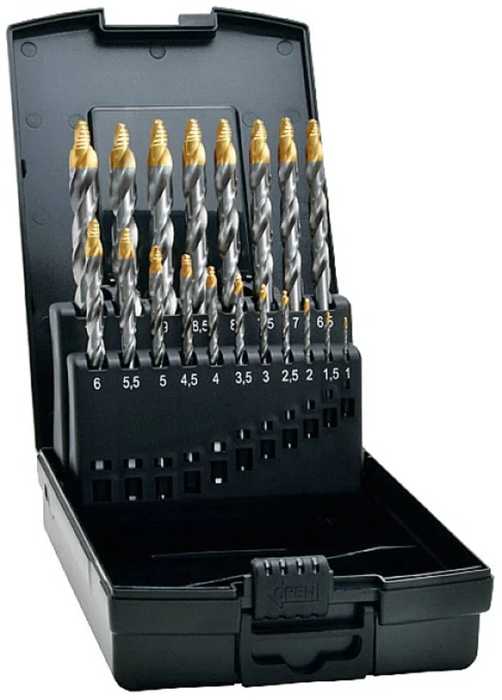 Exact 74561 HSS TIN-Tip - Punta elicoidale per trapano DIN 338, 1 set