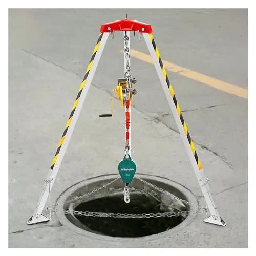 Attrezzatura di Sollevamento Industriale a treppiede per Il Soccorso in spazi confinati - Treppiede di Supporto per carichi Pesanti per Pozzi Profondi, spazi ristretti e