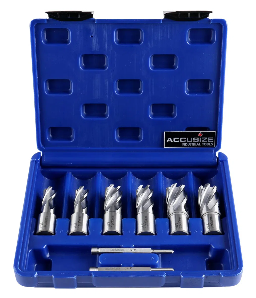Accusize Utensili Industriali Slugger Cutter Set 14, 18, 22mm Diametro di taglio; 30mm Profondità di taglio, 0519-0030
