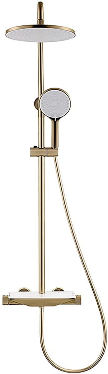 Doccia Set Rubinetto Doccia termostatico Set Combinato Doccia da 10 Pollici Set Combinato Miscelatore a Pioggia a Parete con beccuccio Vasca a Cascata, soffione Doccia a Pioggia Rotondo, Doccia a