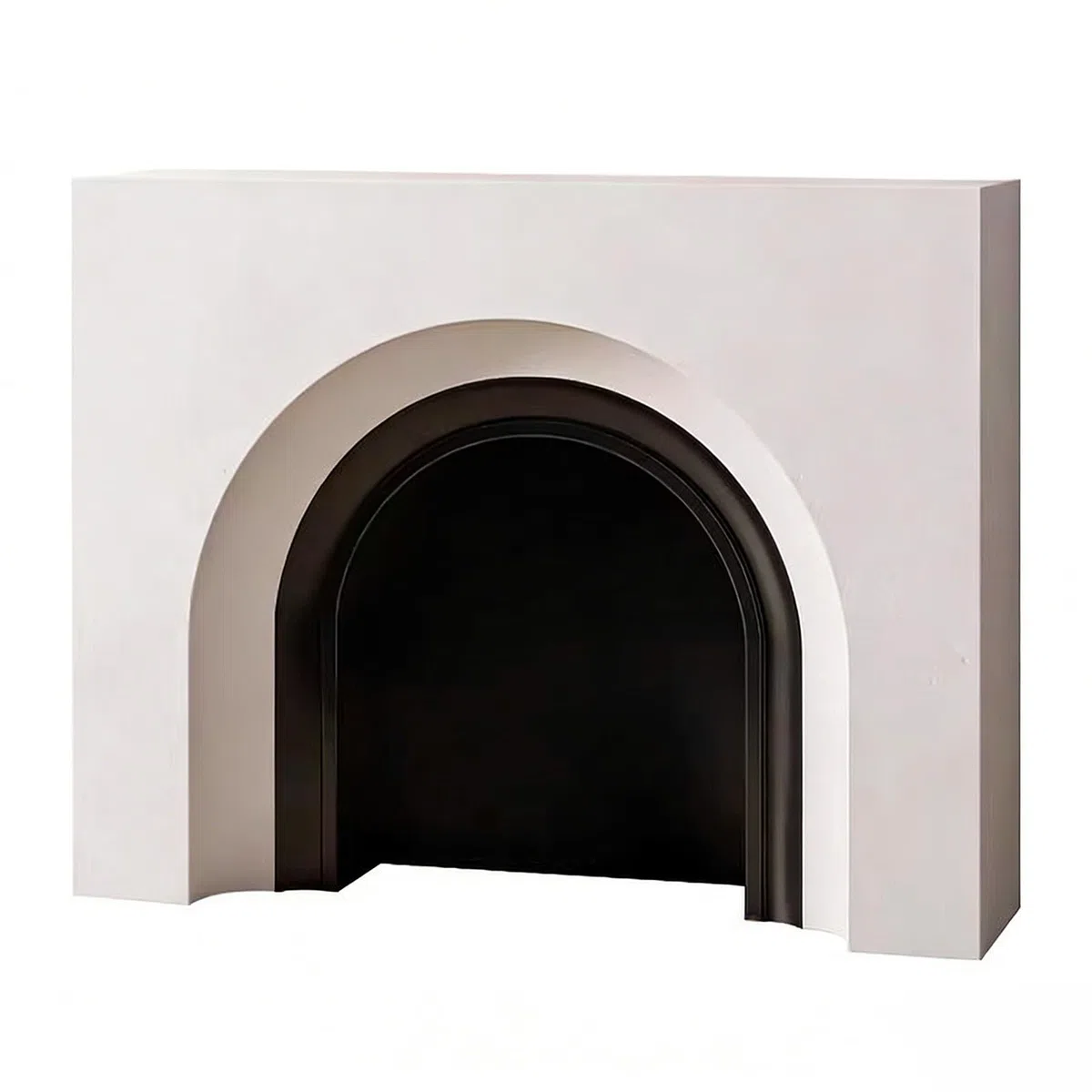 Rack per caminetto Cornice for camino ad arco bianca indipendente moderno