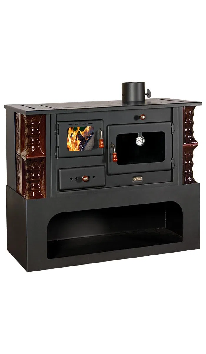 1P34-K MARO - Stufa a legna 10 kW con ceramica (marrone)