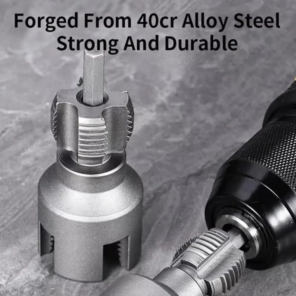 Integrated Internal & External Pipe Threading Tool,1/2'' and 3/4'' Pipe Thread Cutting Tool,Adatto per La Filettatura Del Kit Filettatore per Tubi in Pvc Compatibile Con Trapano Elettrico (1/2")