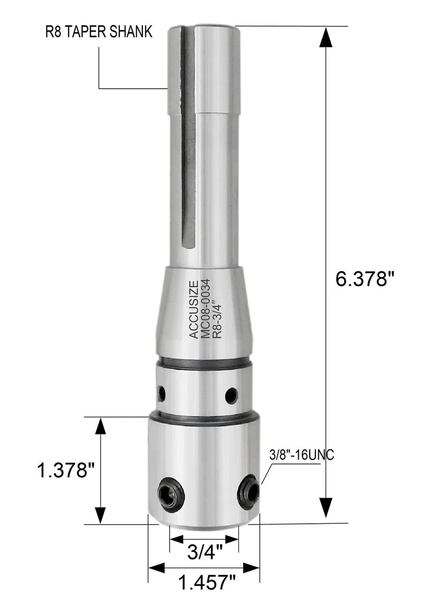 Accusize – R8 a 3/10,2 cm attacco Weldon per drill-use Annular cutter per fresatura, # MC08 – 0034
