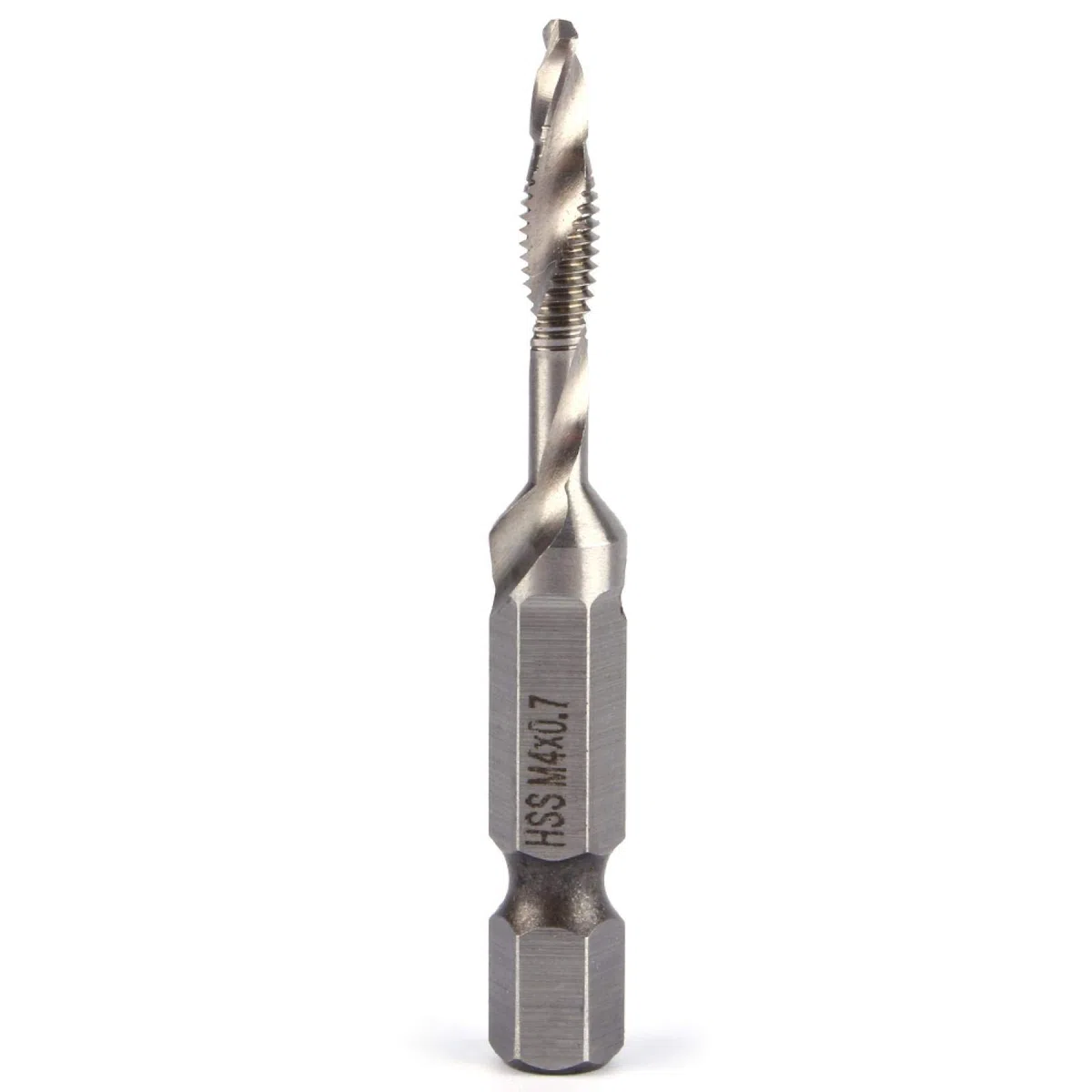 Punta Trapano M4 HSS, Punte Trapano con Codolo Esagonale 1/4 "HSS, Punte Trapano con Filettatura A Punta Utensili Manuali per Foratura del Legno, Metallo Morbido, Alluminio, Ferro
