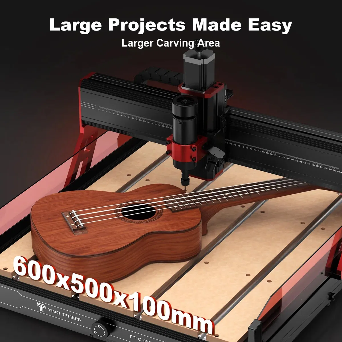 Twotrees TTC6050 - Fresatrice multifunzione CNC da 500 W per metallo, legno, acrilico e MDF, dotata di kit aspirapolvere per ridurre le particelle di polvere durante l'incisione