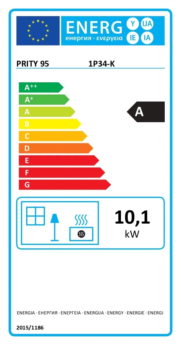 1P34-K MARO - Stufa a legna 10 kW con ceramica (marrone)