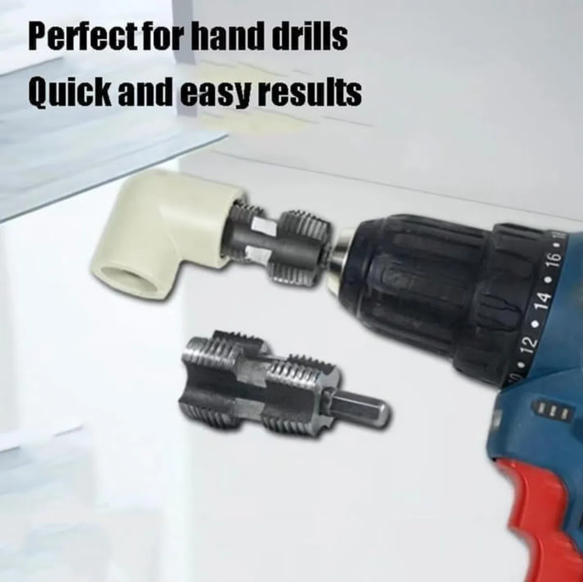 Integrated Internal & External Pipe Threading Tool,1/2'' and 3/4'' Pipe Thread Cutting Tool,Adatto per La Filettatura Del Kit Filettatore per Tubi in Pvc Compatibile Con Trapano Elettrico (1/2")