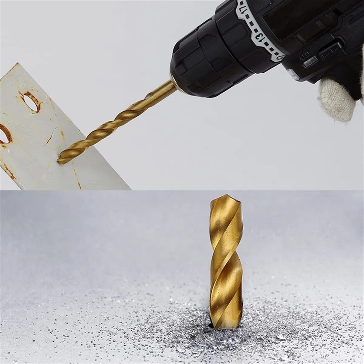 25PCS HSS M2 Punta da trapano rivestita for metallo Punte da trapano for la lavorazione del legno Set 1.0~13mm Accessori for elettroutensili