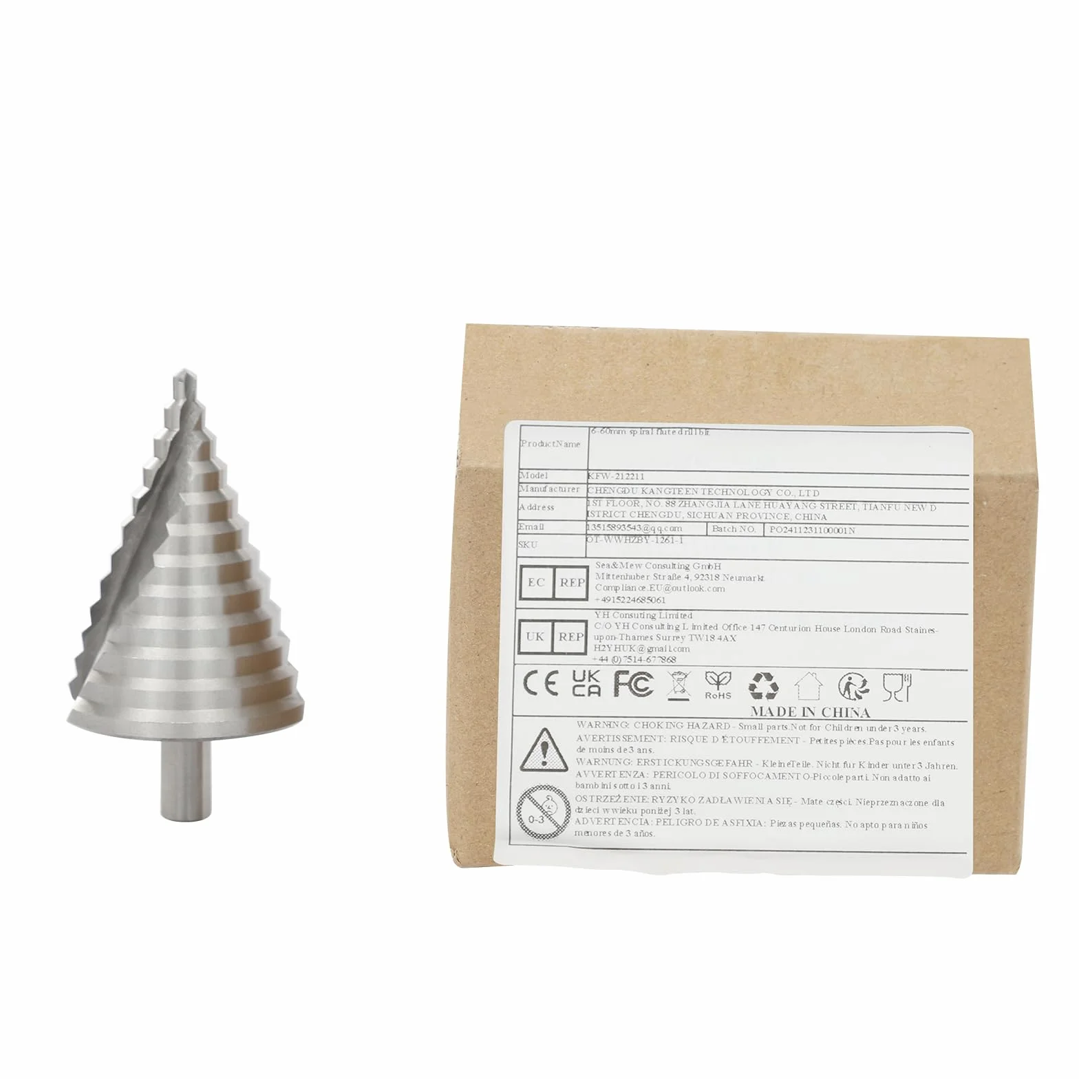 Fresa a gradini professionale, 6 – 60 mm, HSS titanio, fresa conica, per metallo, acciaio inossidabile, legno, plastica, plexiglass