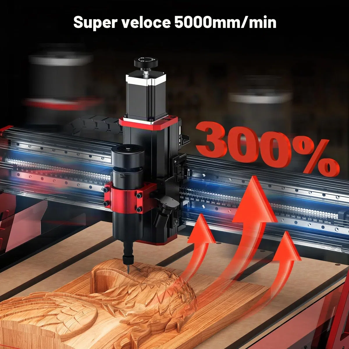 Twotrees TTC6050 - Fresatrice multifunzione CNC da 500 W per metallo, legno, acrilico e MDF, dotata di kit aspirapolvere per ridurre le particelle di polvere durante l'incisione