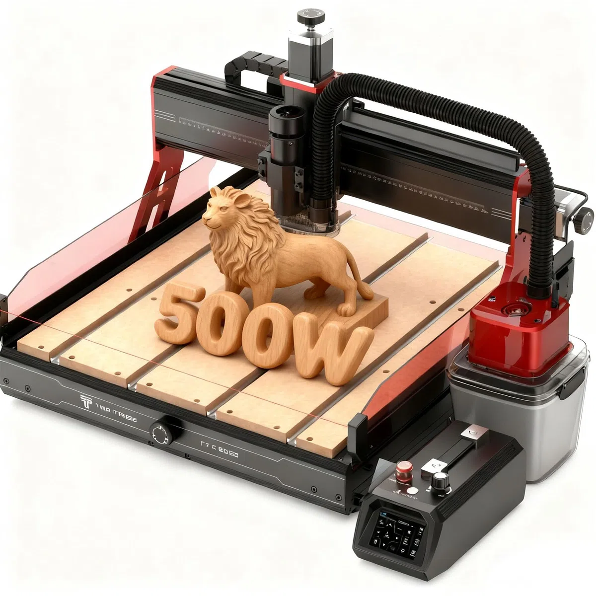 Twotrees TTC6050 - Fresatrice multifunzione CNC da 500 W per metallo, legno, acrilico e MDF, dotata di kit aspirapolvere per ridurre le particelle di polvere durante l'incisione