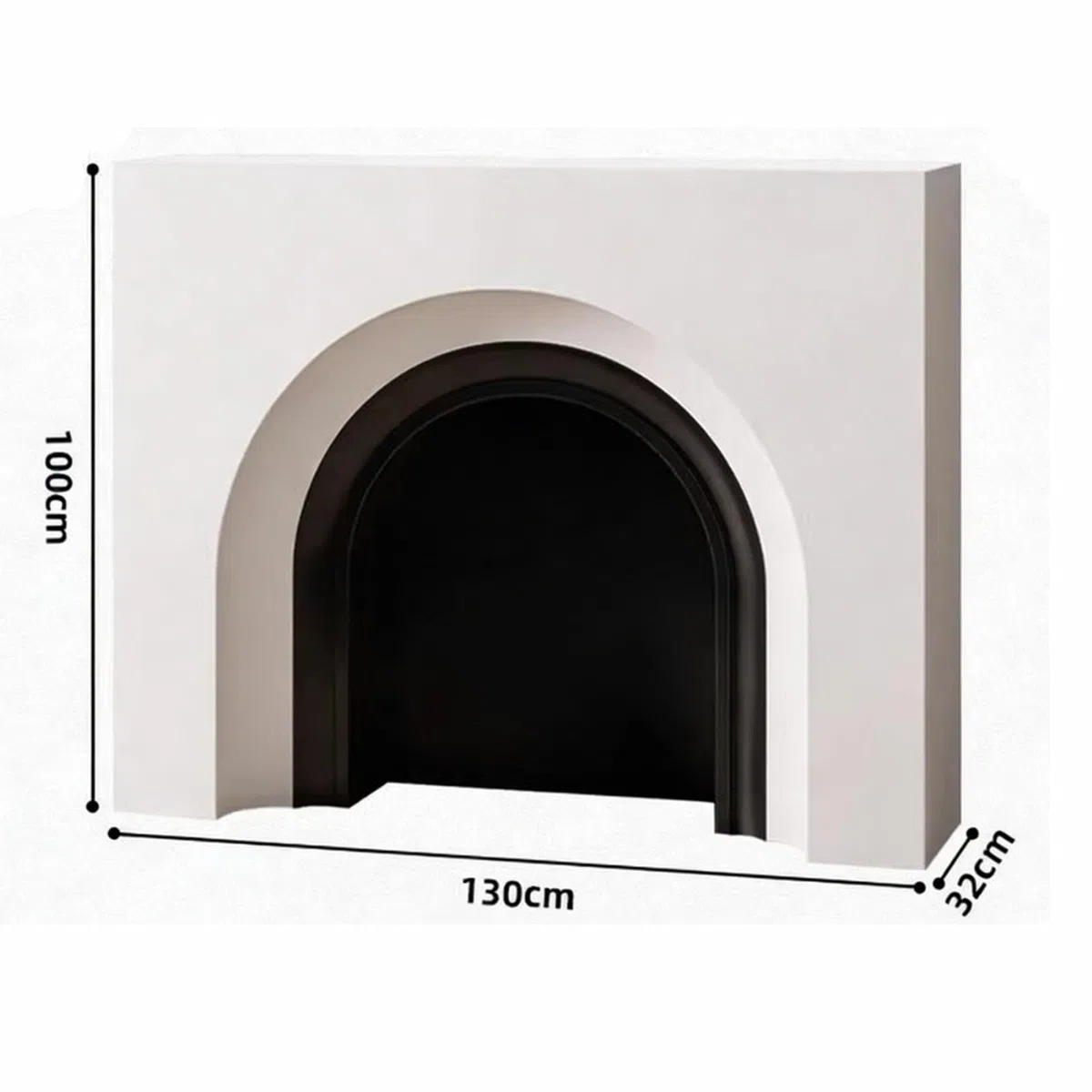 Rack per caminetto Cornice for camino ad arco bianca indipendente moderno